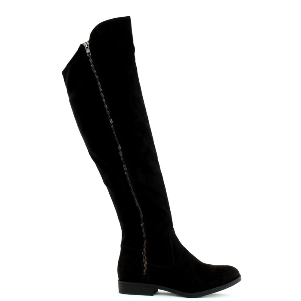 Suede knee high boots